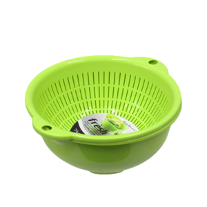 SANADA精工 日本製瀝水籃2件裝《淺綠/白 圓型》1.1L