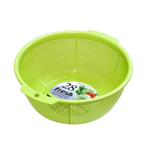 SANADA精工 日本製圓 形蔬果瀝水籃.洗菜籃.蔬果籃 (綠/白)