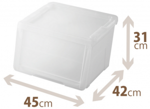 日本製 天馬揭門組合式儲物膠箱 KABAKO 透明白 (中)