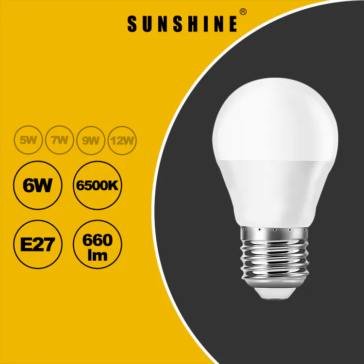 Sunshine 阳光照明 LED 灯胆 A50球胆 6W E27大螺头 白光6500K／黃光3000K LGT-6E27D/LGT-6E27W