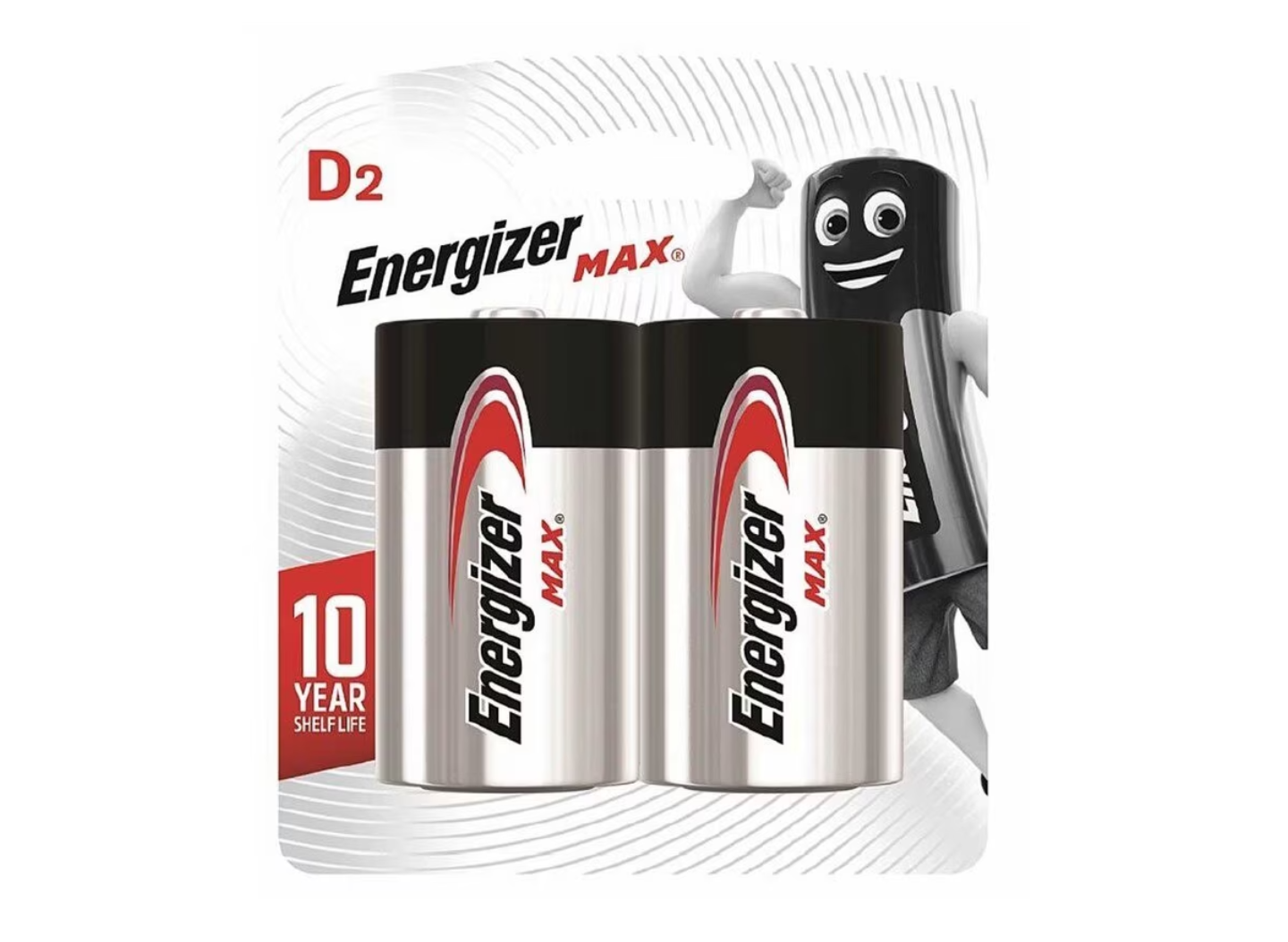 Energizer 勁量 鹼性 D型 電池 2粒裝