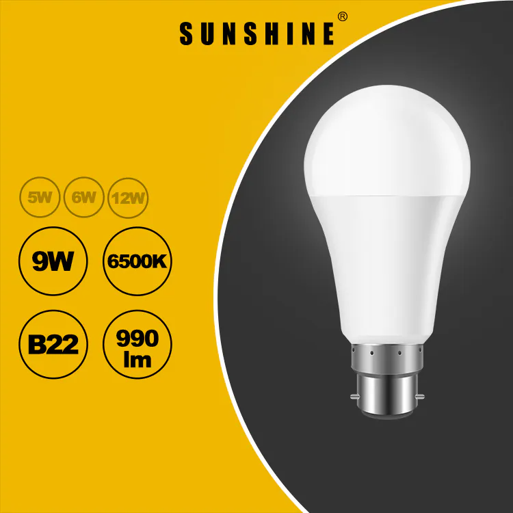 Sunshine 阳光照明 LED 灯胆 A60球胆 9W B22钉头 白光6500K／黃光3000K LGT-9B22D-2/LGT-9B22W-2