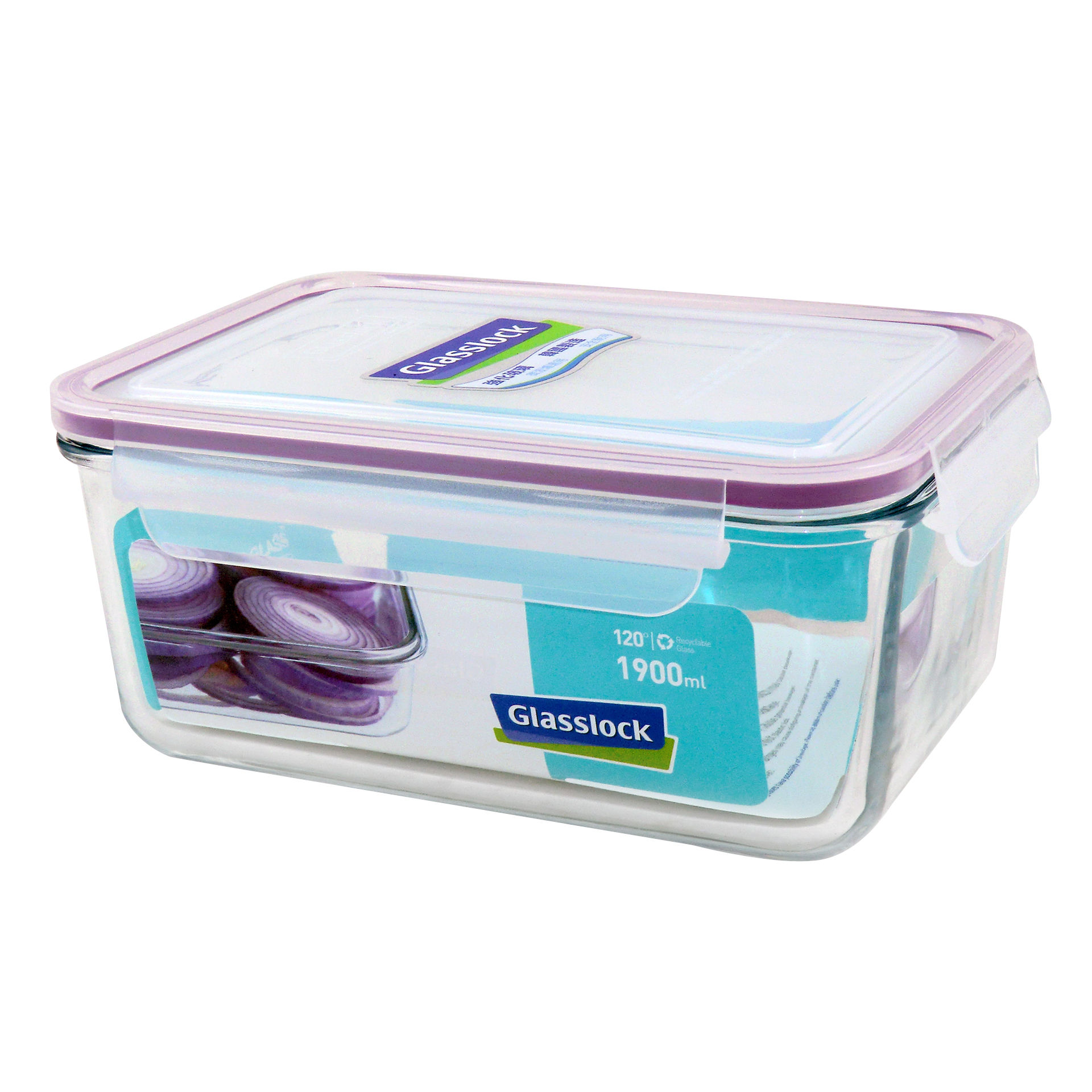 Glasslock 韓國長形玻璃食物盒 1900ml (RP-517N)