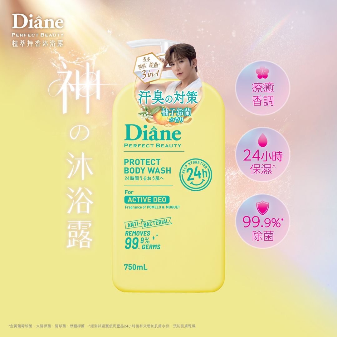 Moist Diane Perfect Beauty Protect Body Wash Active Deo 750ml (Pomelo & Muguet)