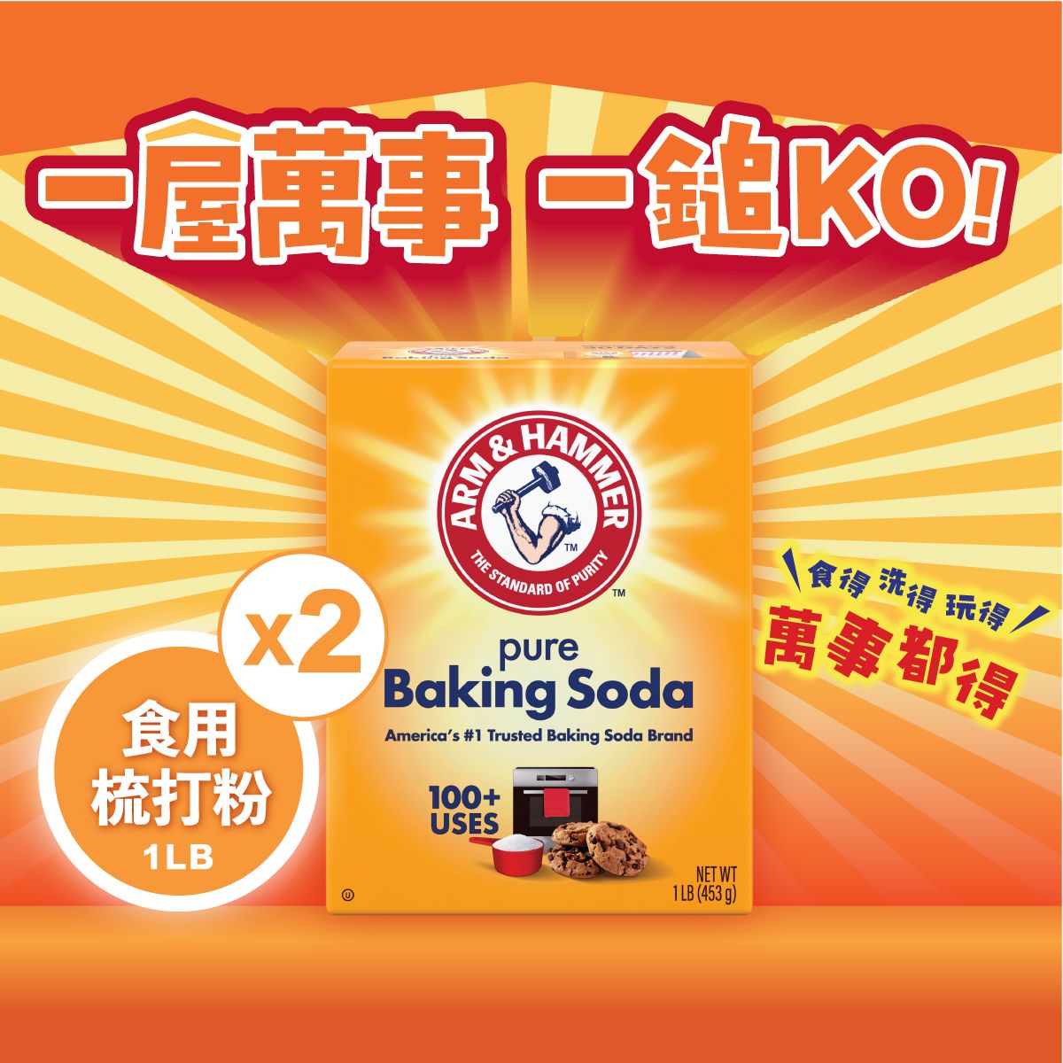 Arm & Hammer 手鎚牌 食用梳打粉 1磅 x2 優惠裝