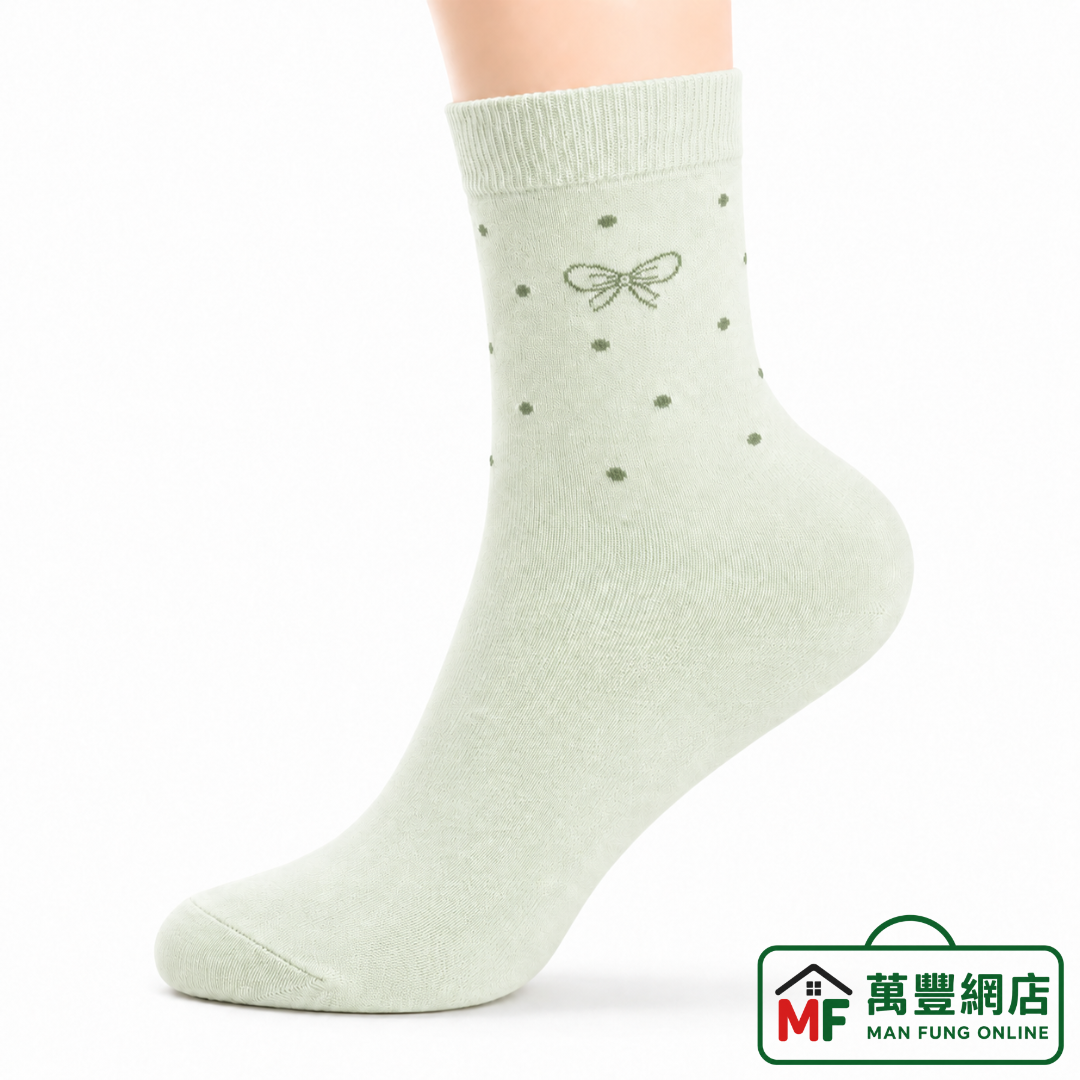 Mona 芳香消臭女襪 #8232 蝴蝶波點款 綠色