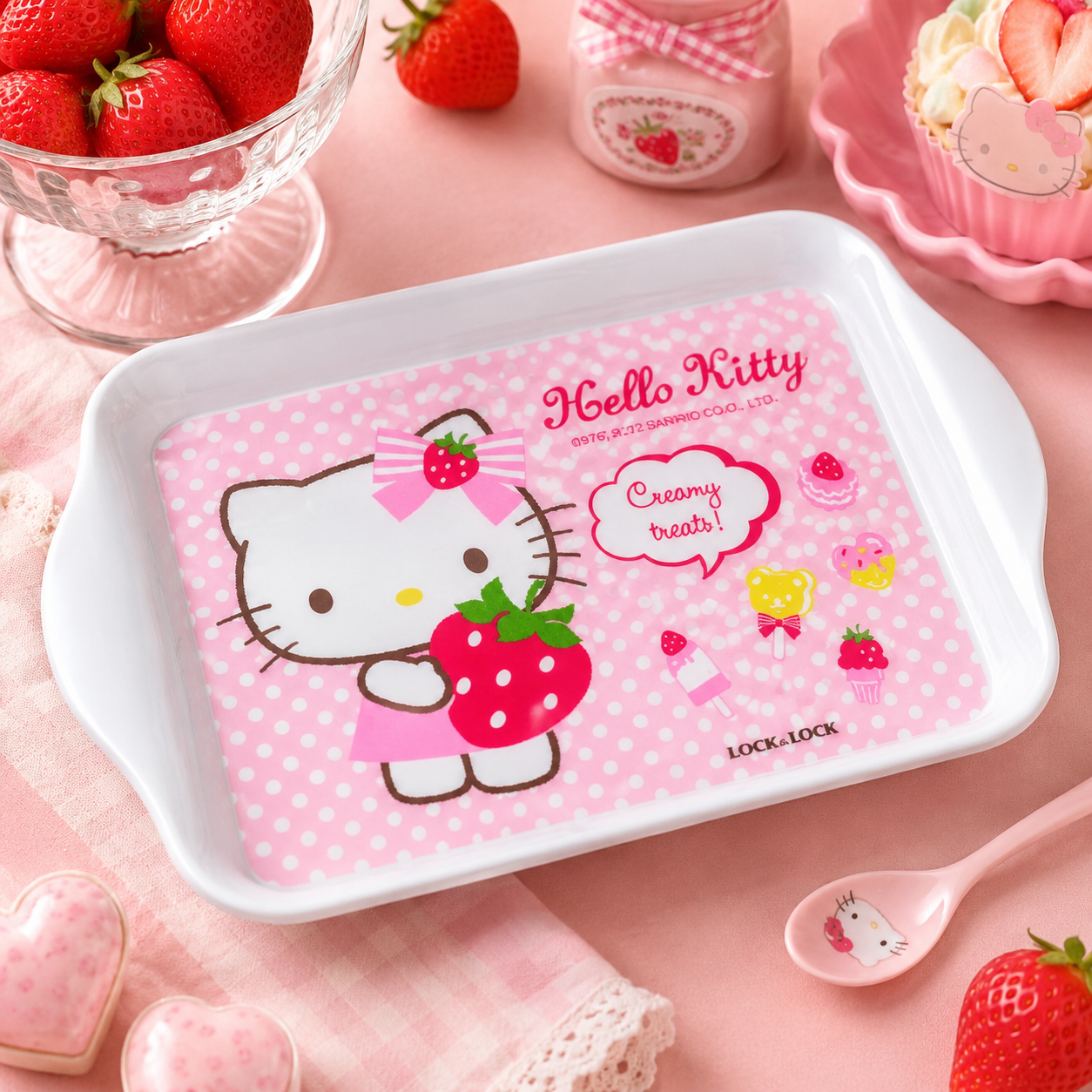 樂扣樂扣 Hello Kitty 兒童長方形托盤 8.5吋 LBB462-KT