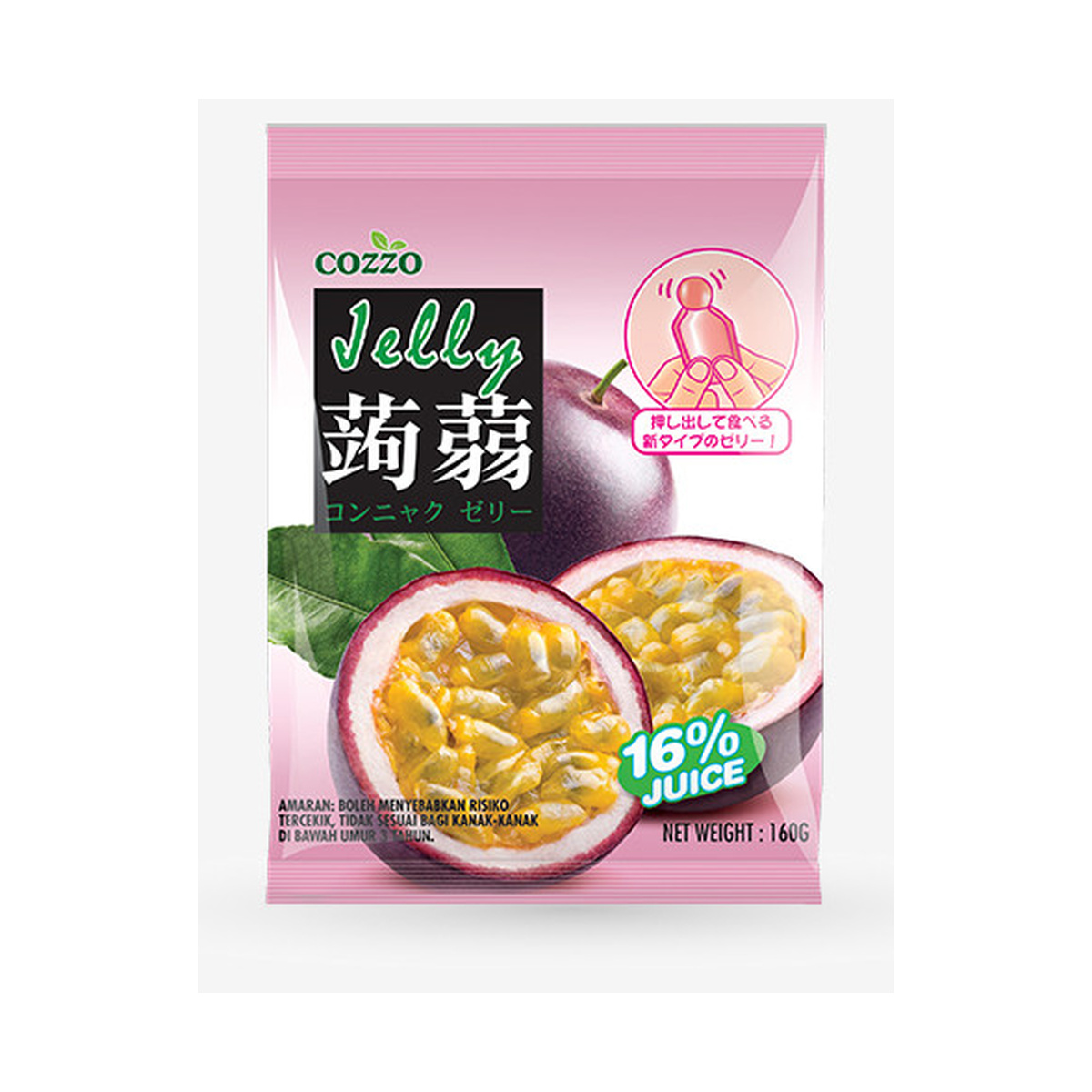 COZZO 高柔 蒟蒻果凍 百香果味 160g