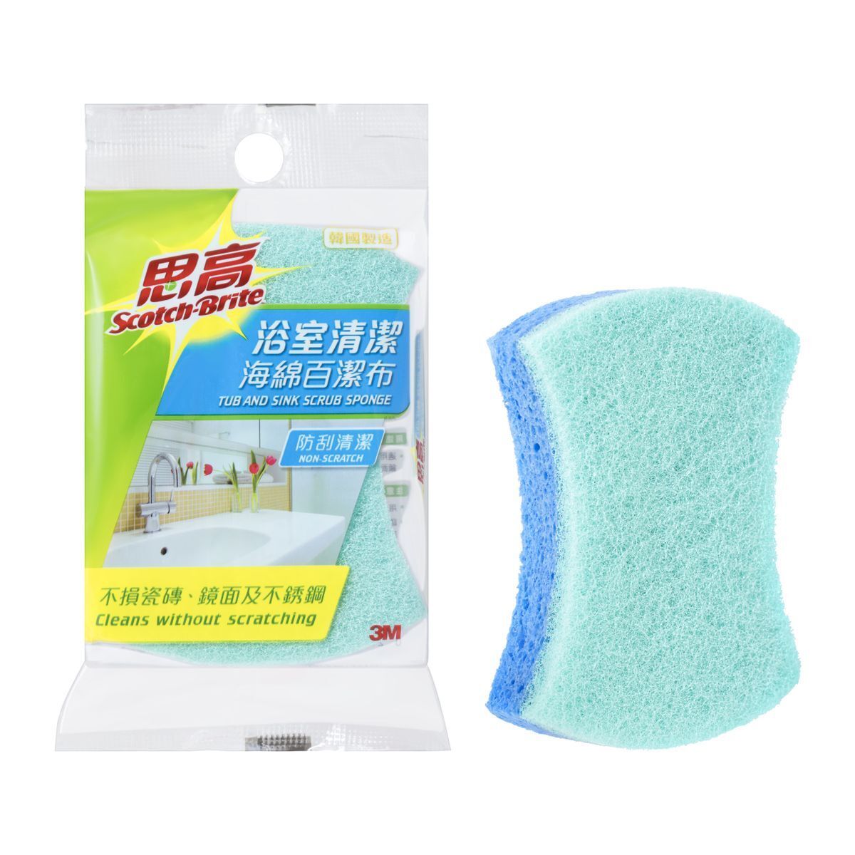 3M 思高 浴室清潔吸水海綿百潔布 445HK