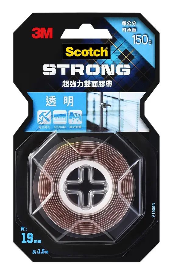 3M Scotch VHB 透明強力雙面膠帶 19mm x 1.5m V1909N