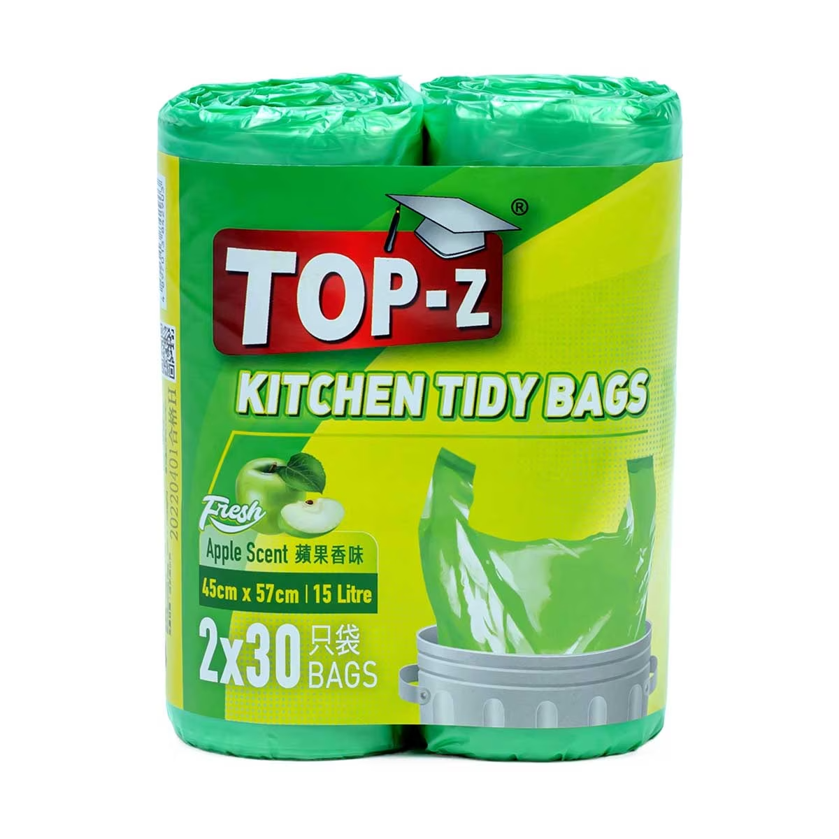 TOP-Z Apple Scented Small T-Shirt Garbage Bags 15L Twin Pack