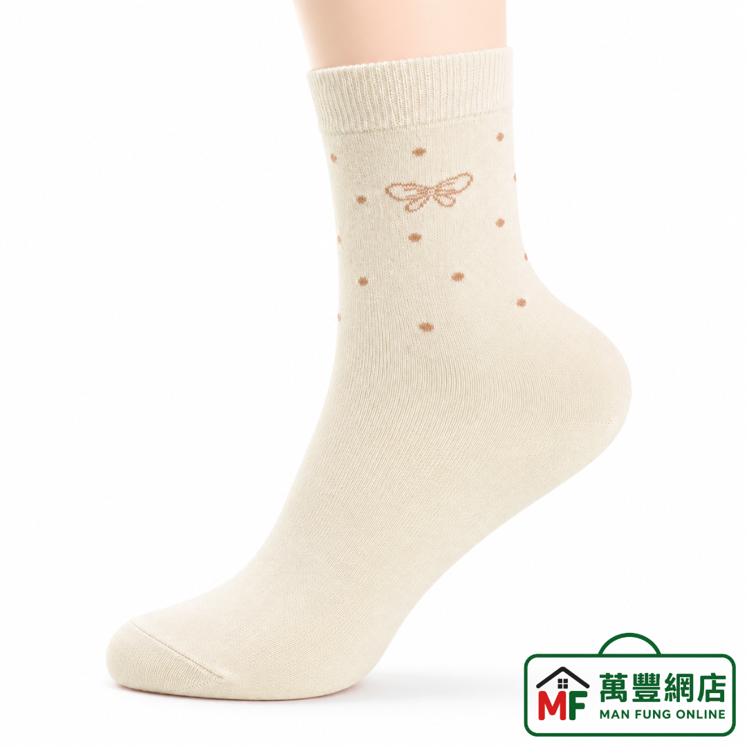 Mona 芳香消臭女襪 #8232 蝴蝶波點款 黃色