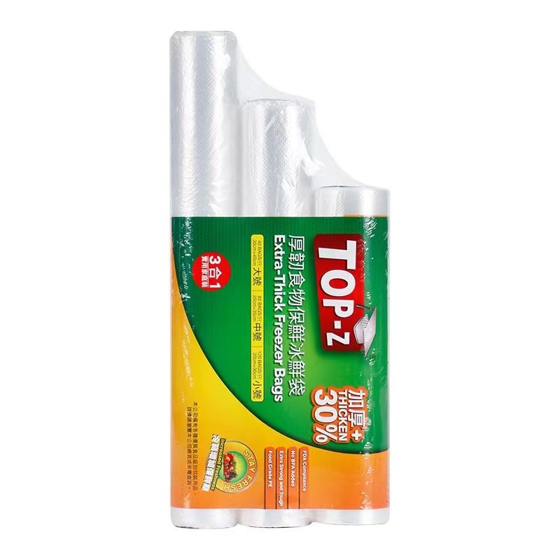 TOP-Z 3-in-1 Extra-Thick Freezer Bags 240pcs