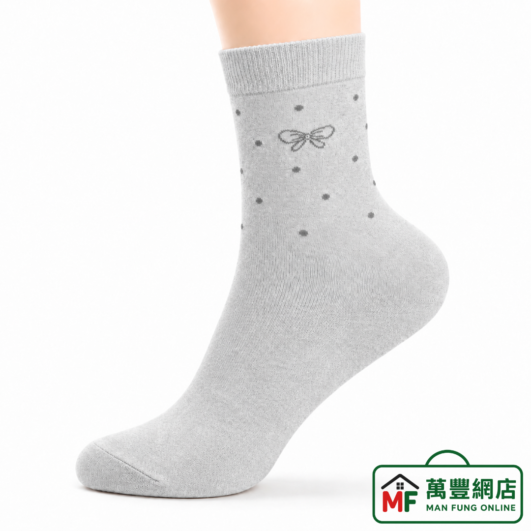 Mona No.8232 Butterfly Polka Dot Deodorant Women's Socks - Grey