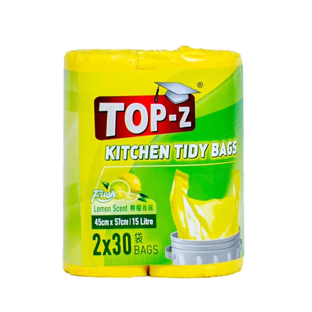 TOP-Z 博仕牌 细码提手垃圾袋 檸檬味 15L 2卷装