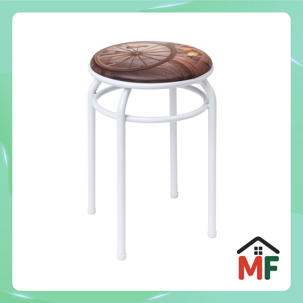 TIBO Fabric-Cushioned Round Stool
