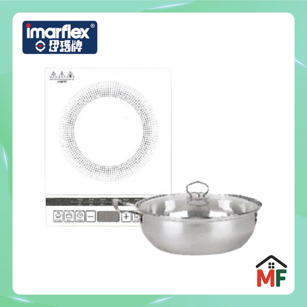 Imarflex IIH-2024A 2000W White-Ceramic Panel Induction Cooker