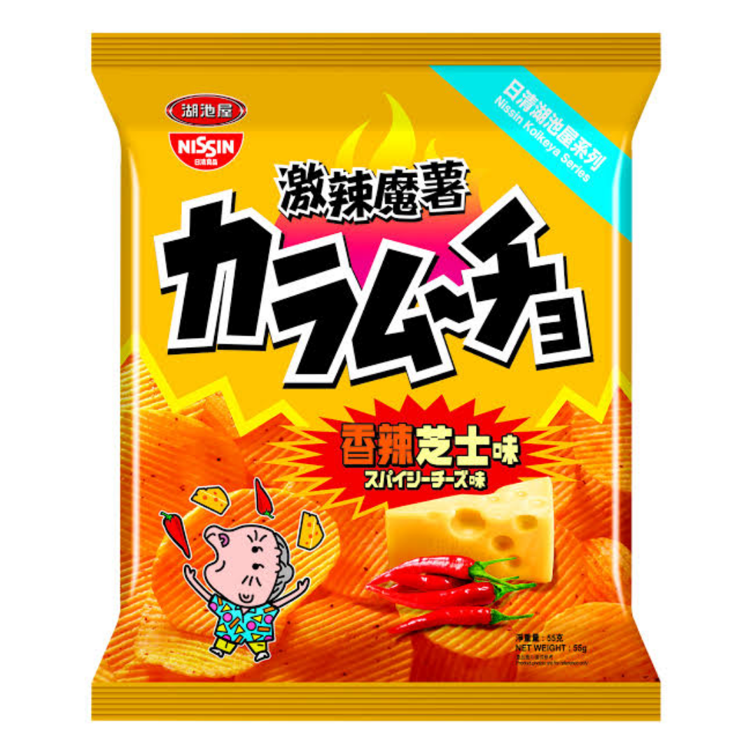 日清湖池屋 激辣魔薯香辣奶酪味薯片 55克