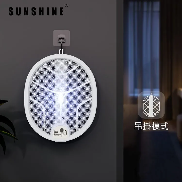Sunshine陽光照明 3合1 USB充電可折疊無線電蚊拍 LM08WH
