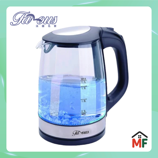 Famous FK-17G02 1.7L Glass Cordless Kettle