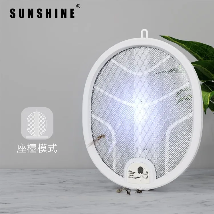 Sunshine陽光照明 3合1 USB充電可折疊無線電蚊拍 LM08WH