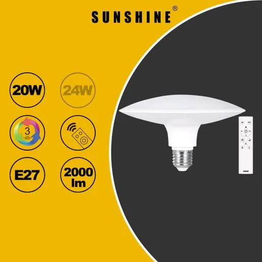 Sunshine阳光照明 LED UFO飞碟灯胆连遥控器 20W E27 3000K-6500K LUFOB-20E27RC