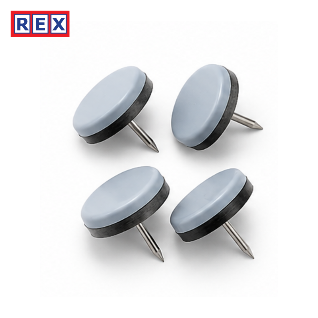 REX 雷克斯 7/8吋(22mm)釘裝式 PTFE 家具滑行墊 4件裝 TE878