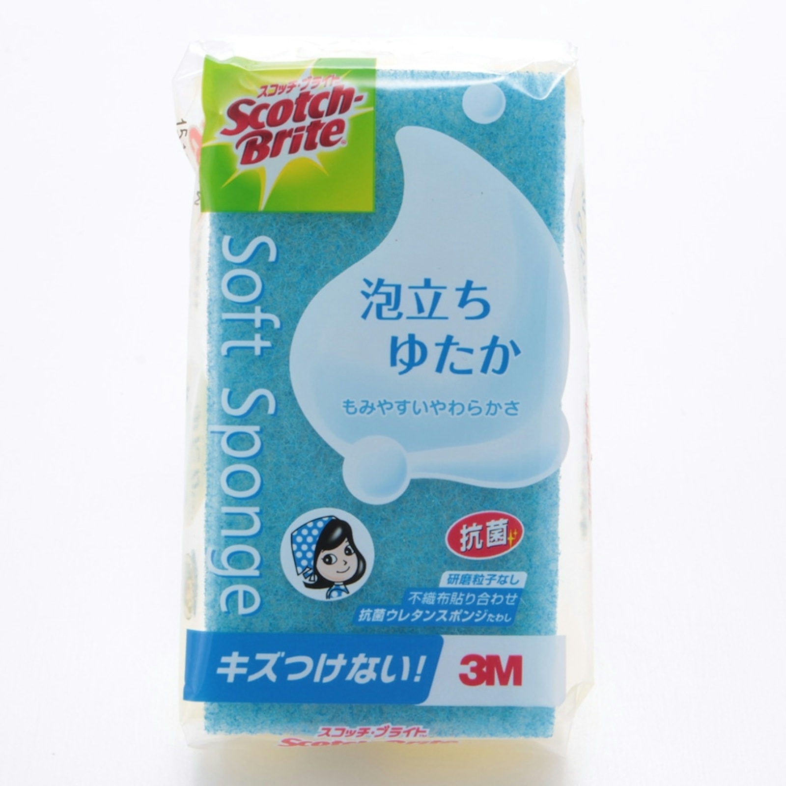 3M Scotch-Brite Rich-Lather Antibacterial Soft Kitchen Sponge (Light Blue) WS-77KB