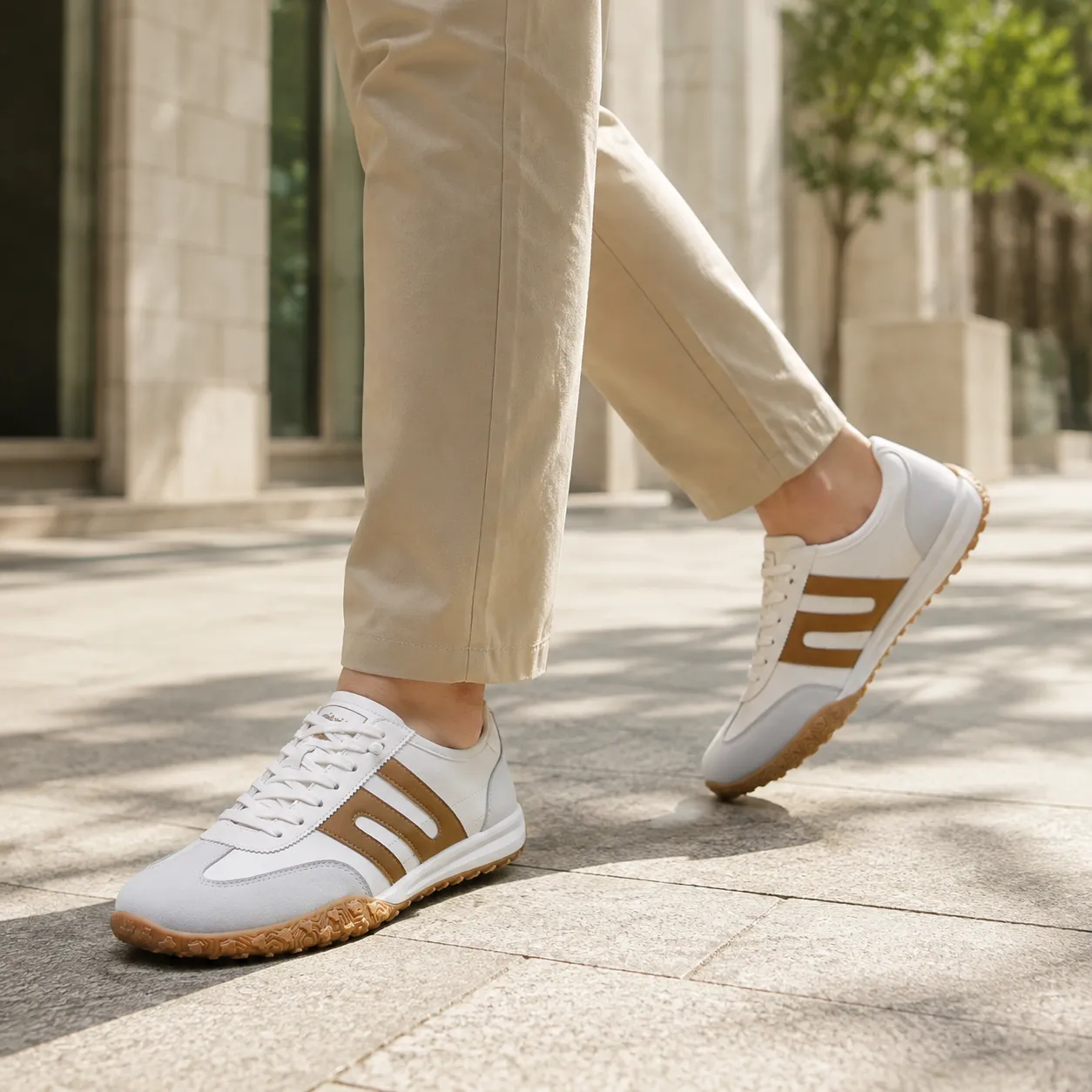 Khaki Casual Running Shoes, Breathable Lightweight Mesh Jogging Sneakers for Walking & Gym AD-065