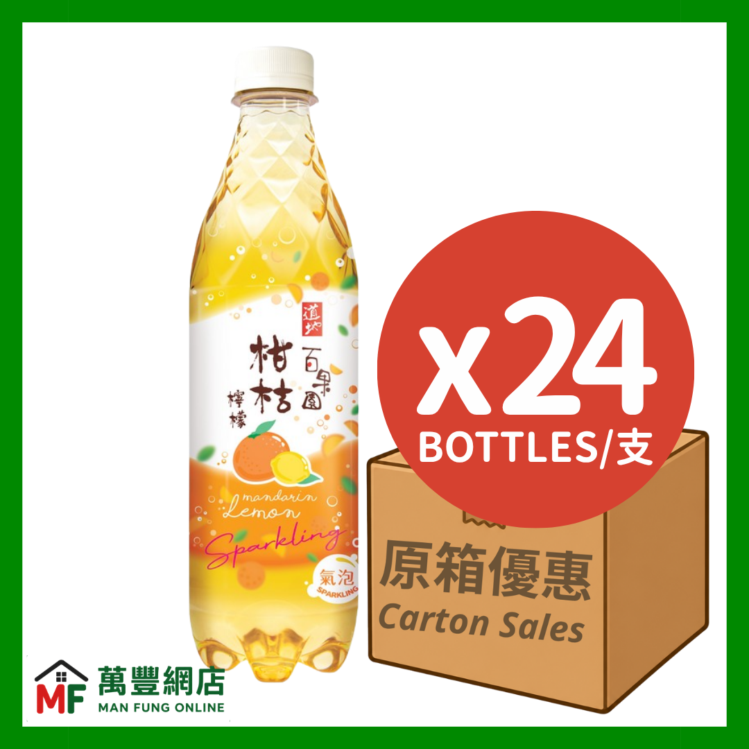 道地 百果園柑桔檸檬微碳酸果汁飲品 原箱優惠(480ml x 24支)