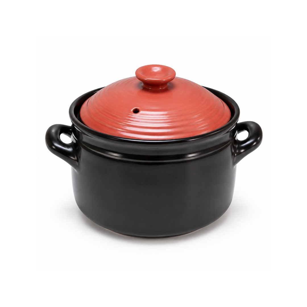 High-temperature Ceramic Twin-handle Soup Pot (Coloured Lid) 6L DT-6.0