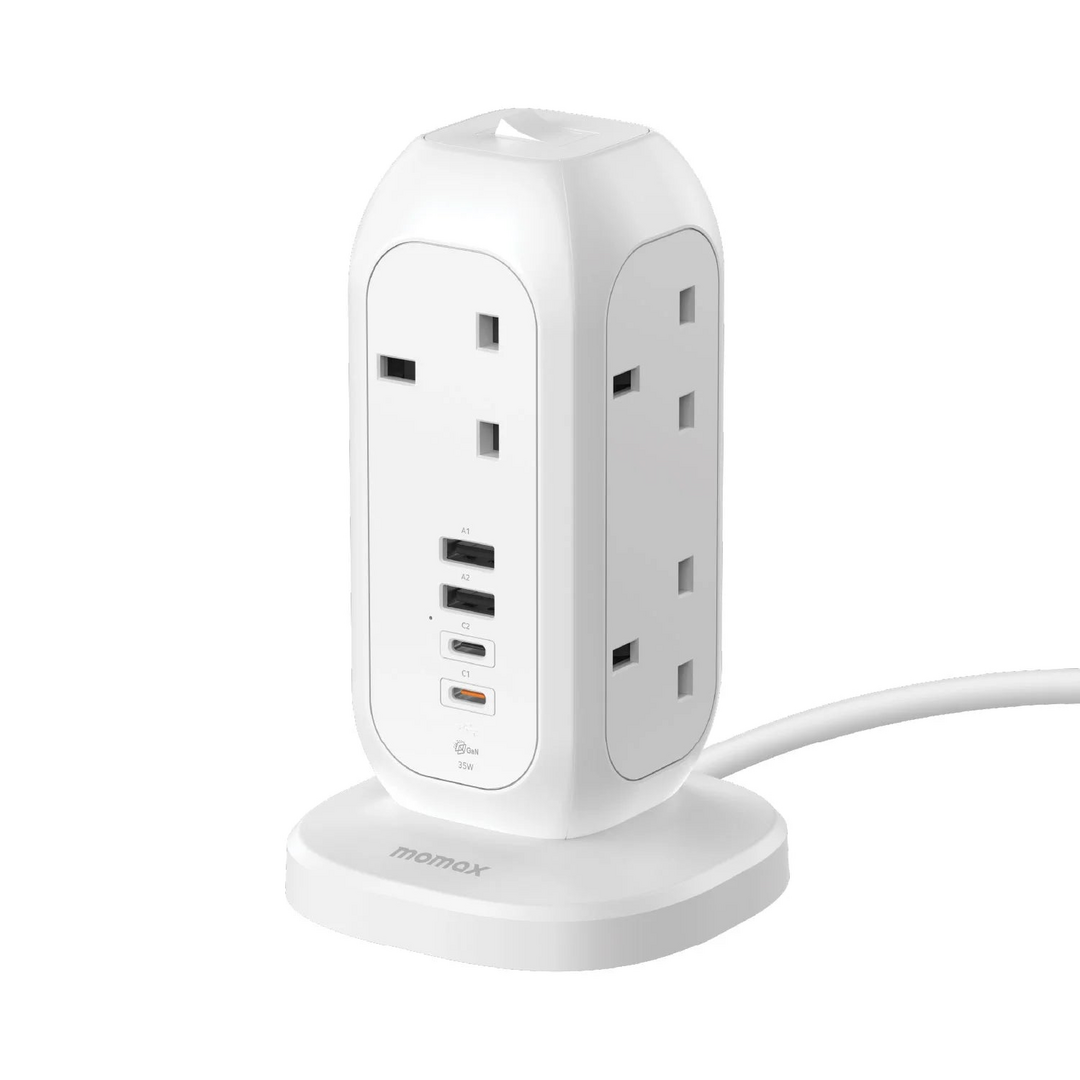 MOMAX 1-Plug PD35W 2A2C 7位拖板(白色) US18AUKW