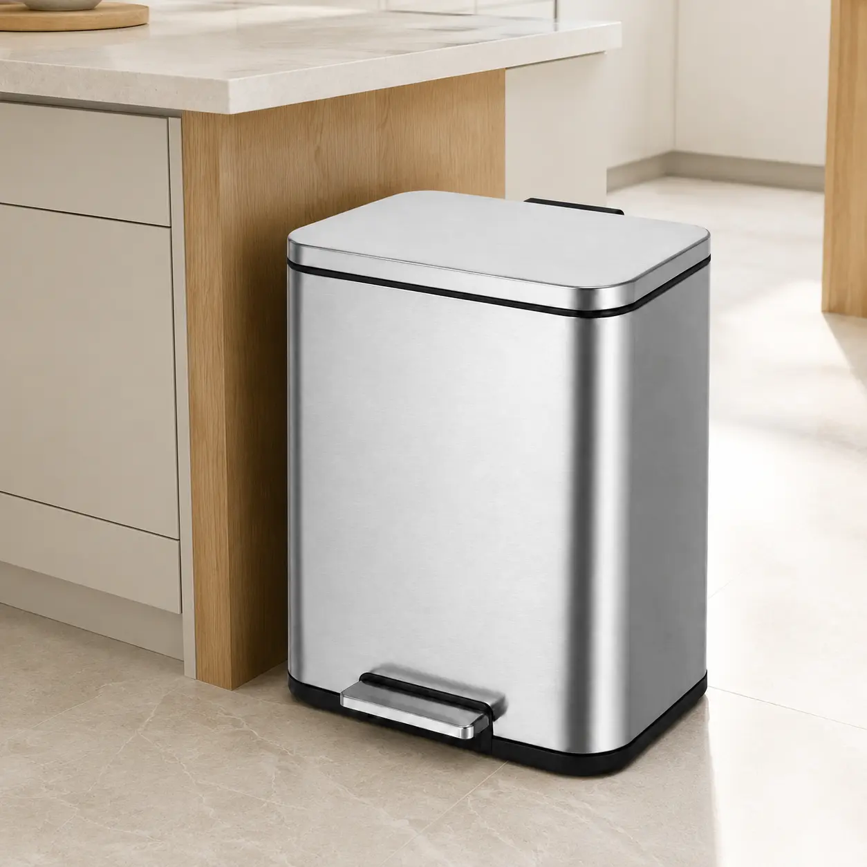 EKO Madison 长方型不锈钢脚踏垃圾桶 12L EK9361MMT-12L