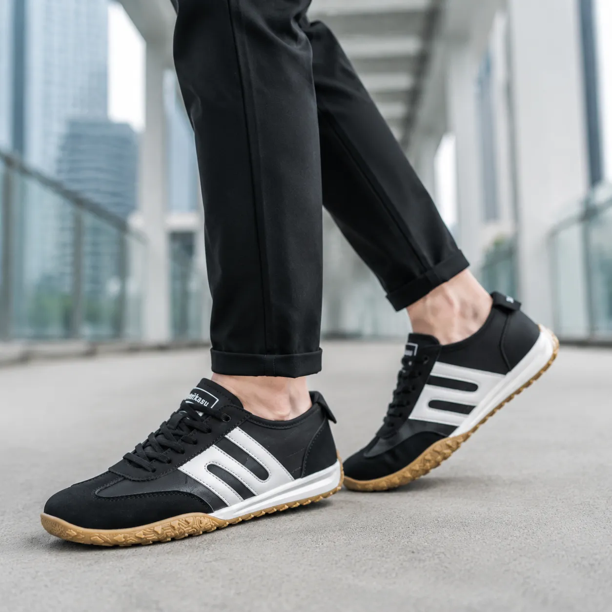 Black Casual Running Shoes, Breathable Lightweight Mesh Jogging Sneakers for Walking & Gym AD-065