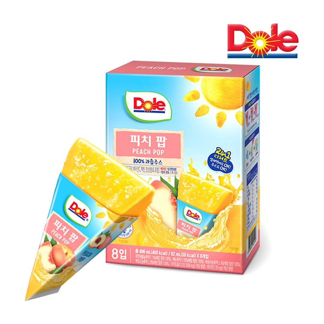 Dole 都樂 水蜜桃果汁啫喱冰 496mL（62mL × 8支）（韓國製造）