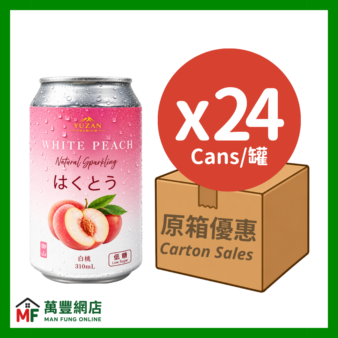 御山 白桃味低糖氣泡飲品 310mL×24罐（原箱優惠）
