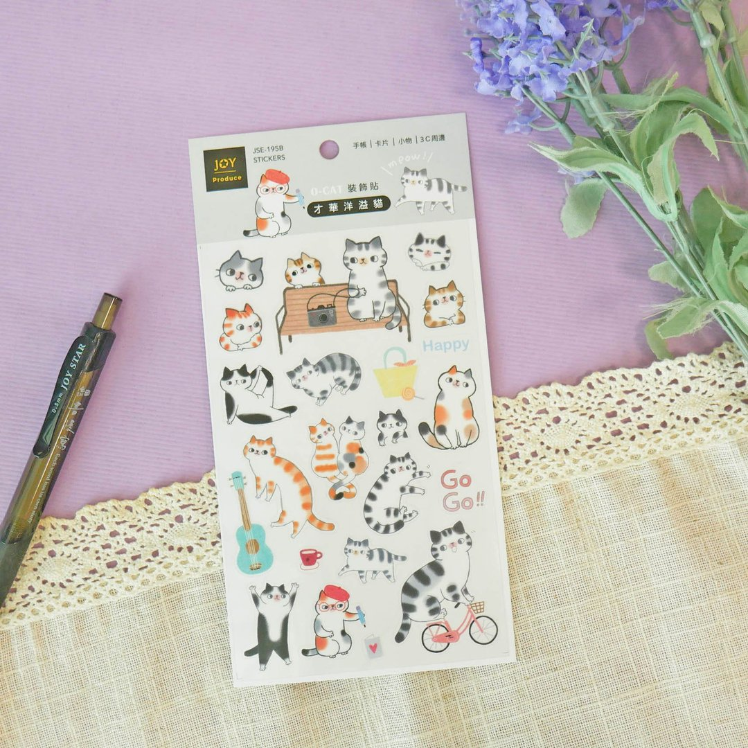 O-CAT Talented Cats Journal Stickers JSE-195B