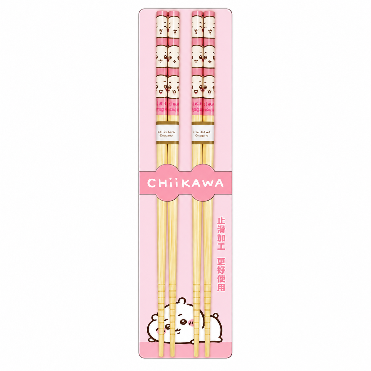 Chiikawa - 吉伊卡哇 竹筷 22.5cm 2雙裝 粉紅色 #WA52431A