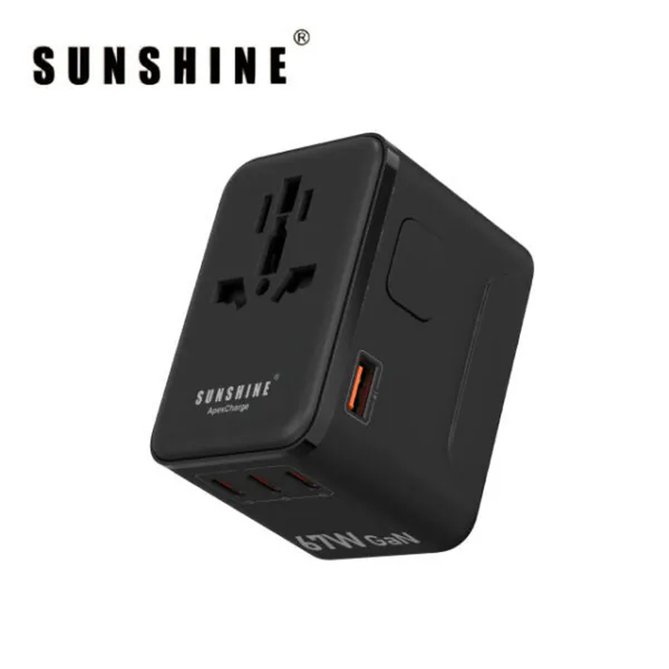 Sunshine 阳光照明 67W GaN全球旅行转插 3C1A 黑色 TRB-67W