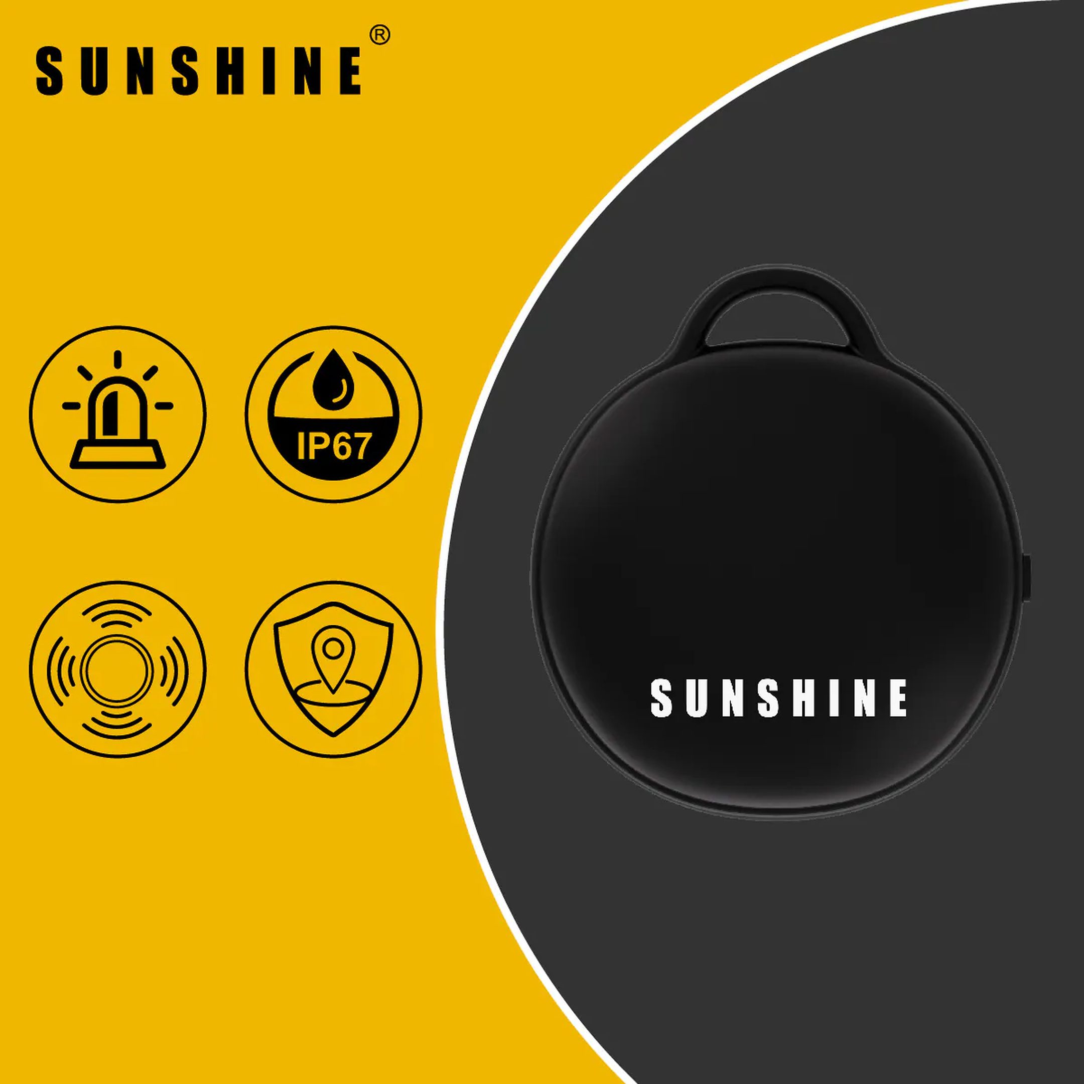 Sunshine Apple Find My Location Tracker Black LT01BK