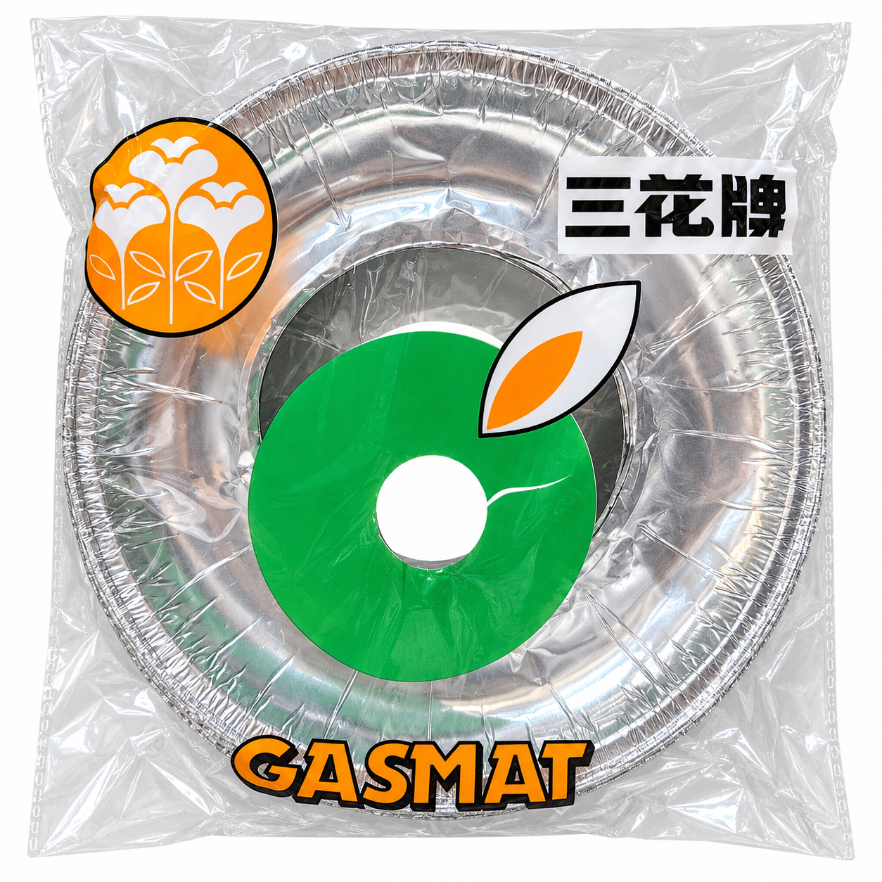 三花牌 - Large Round Gas Stove Foil Liners 10 Pack #3218
