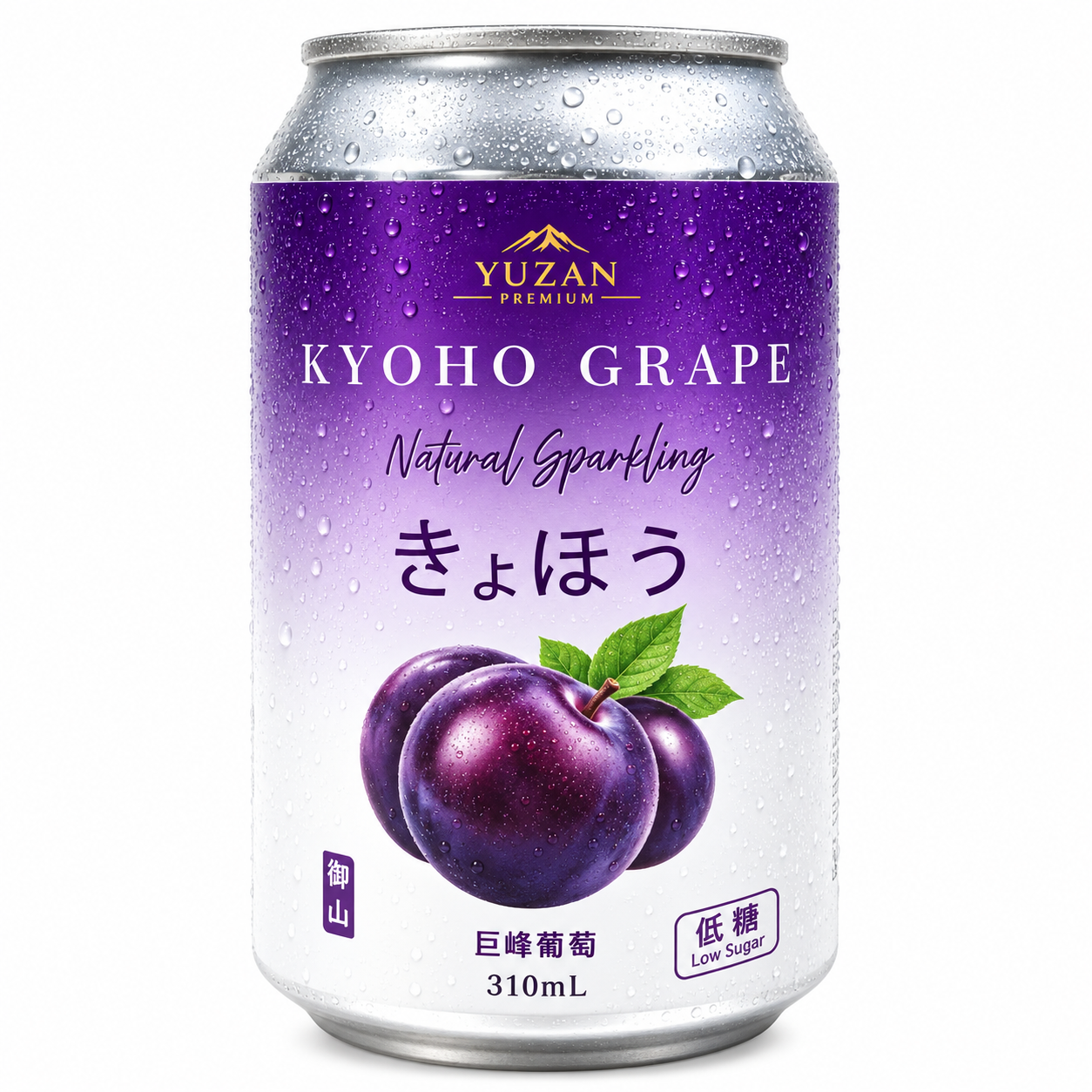御山 巨峰葡萄味低糖氣泡飲品 310mL（單罐）