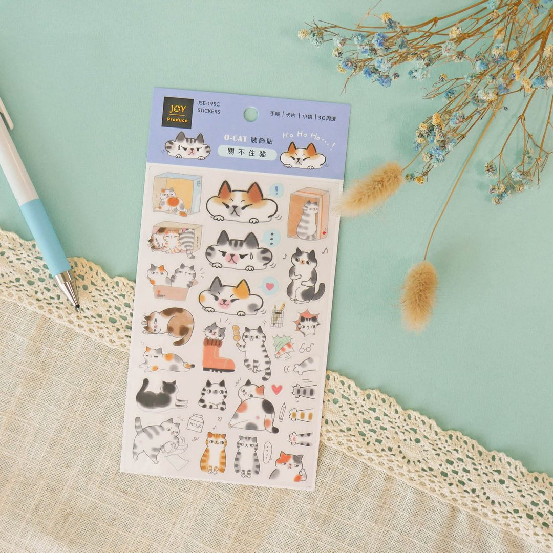 O-CAT Uncontainable Cats Journal Stickers JSE-195C
