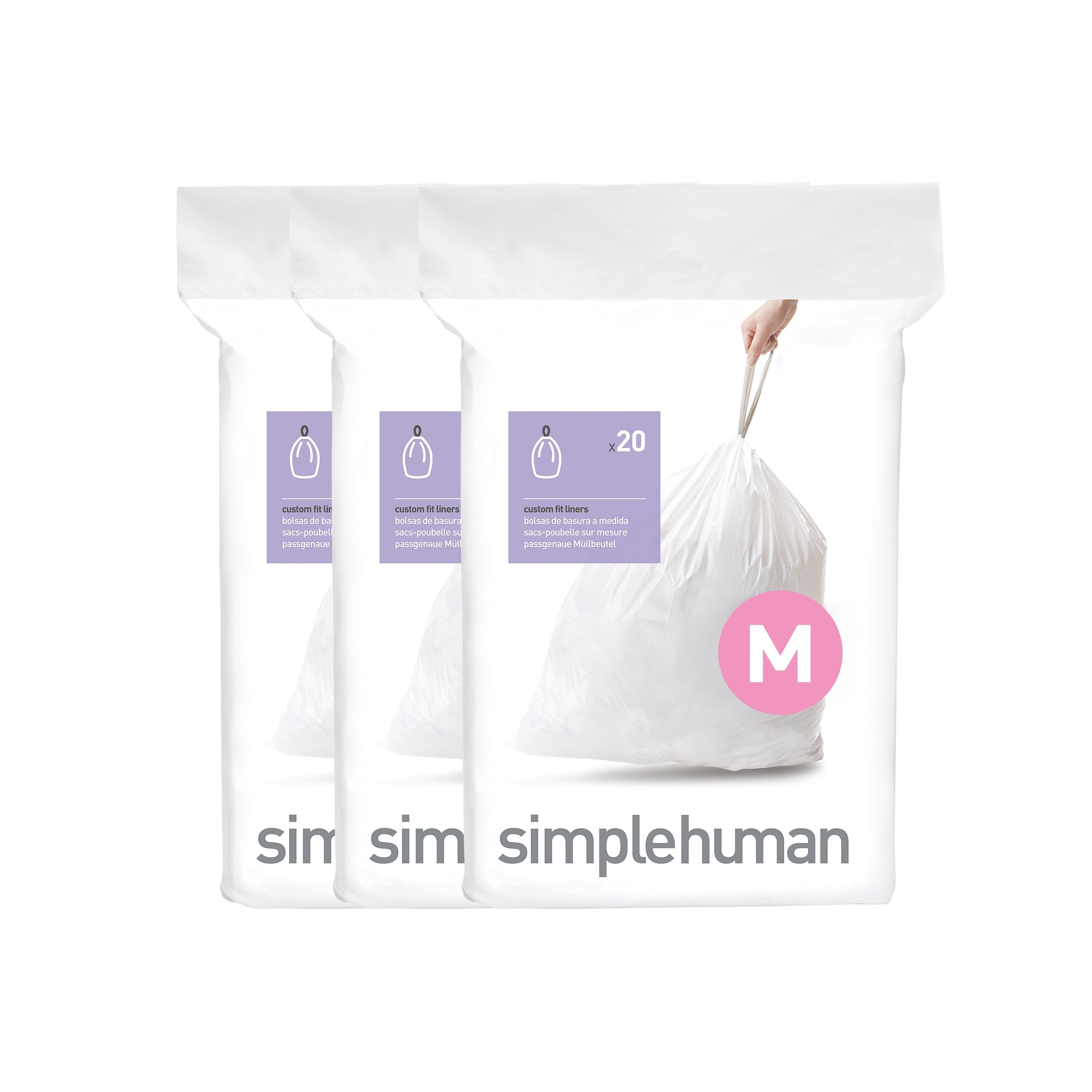 simplehuman - Code M 抽繩垃圾袋 45L 60個裝 #CW0261