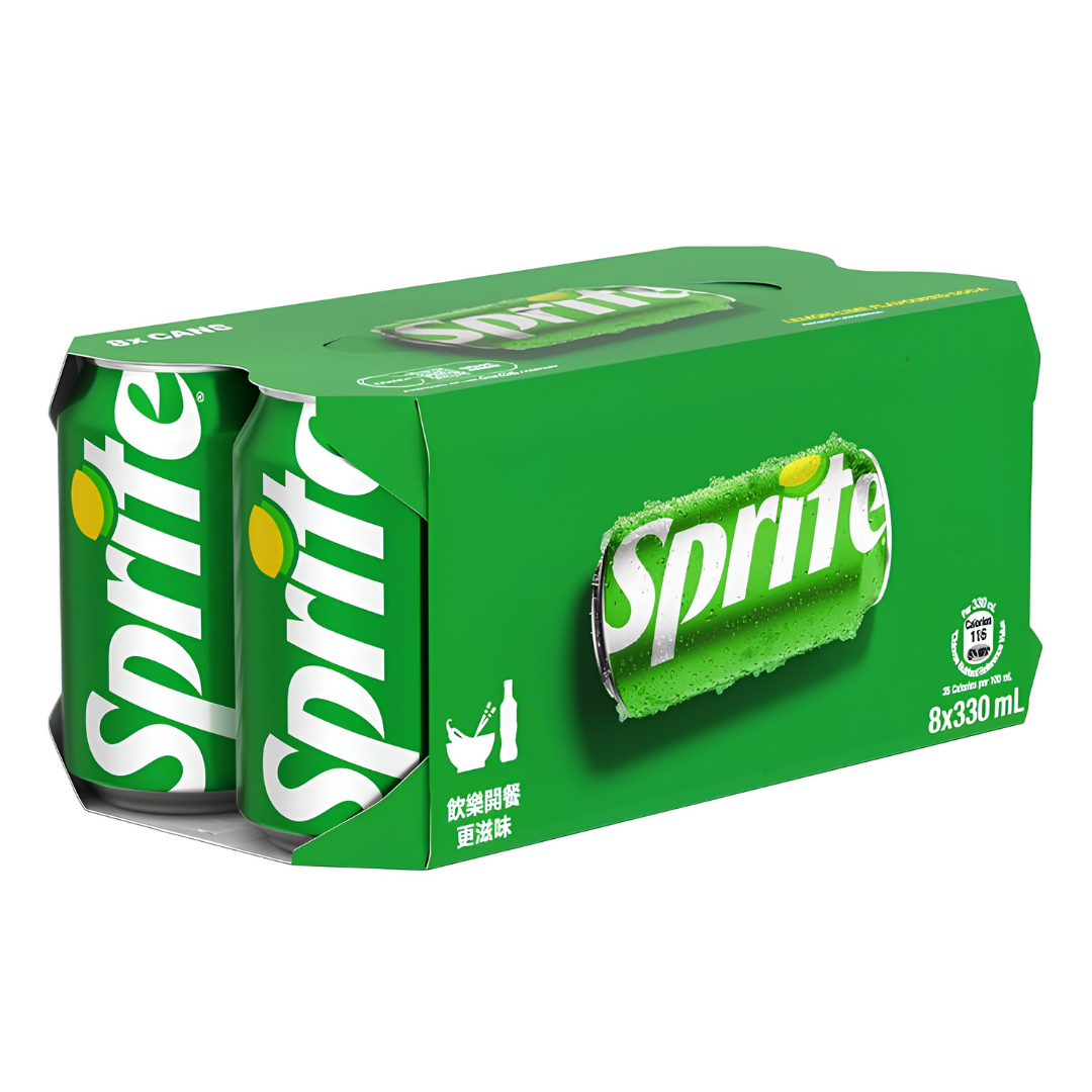 Sprite 雪碧 - 檸檬青檸味汽水 330mL × 8罐（8P）
