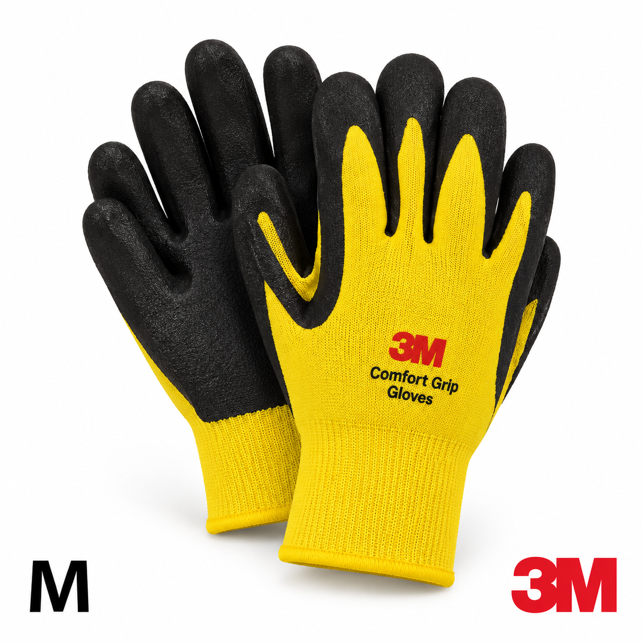 3M - 舒适防滑手套 黄色 1双 (S／M／L)