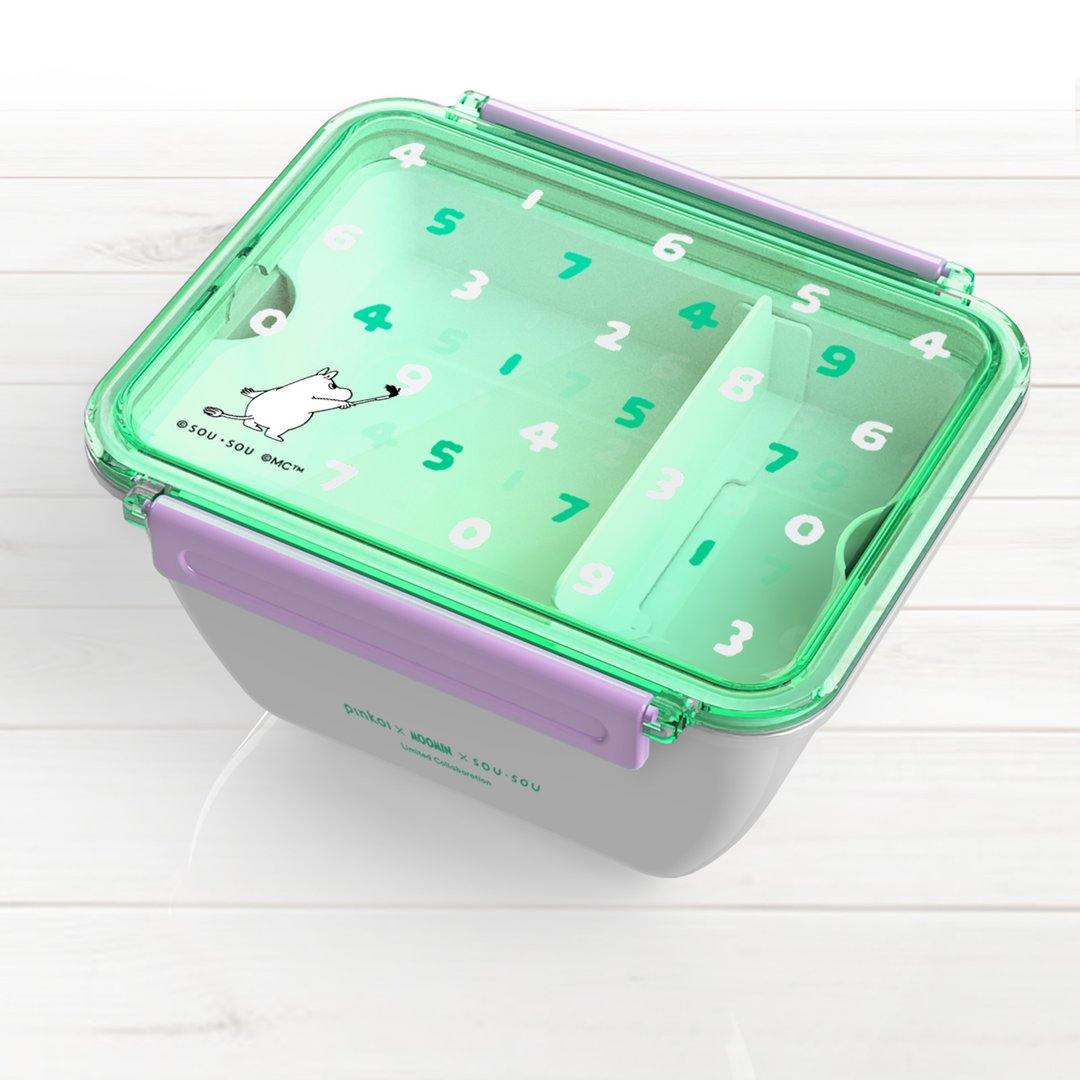 RedA Moomin x SOU・SOU Microwave Lunch Box 1050mL - Transparent Green / Moomin
