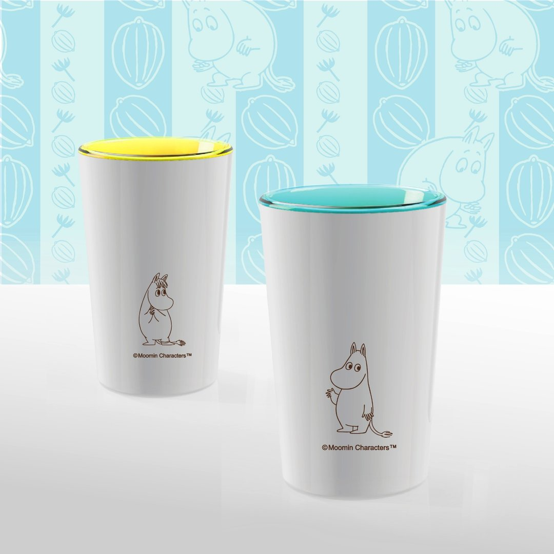 【Moomin】紅A雙層杯套裝 325mL 2件裝(黃色+藍色/歌妮與姆明)