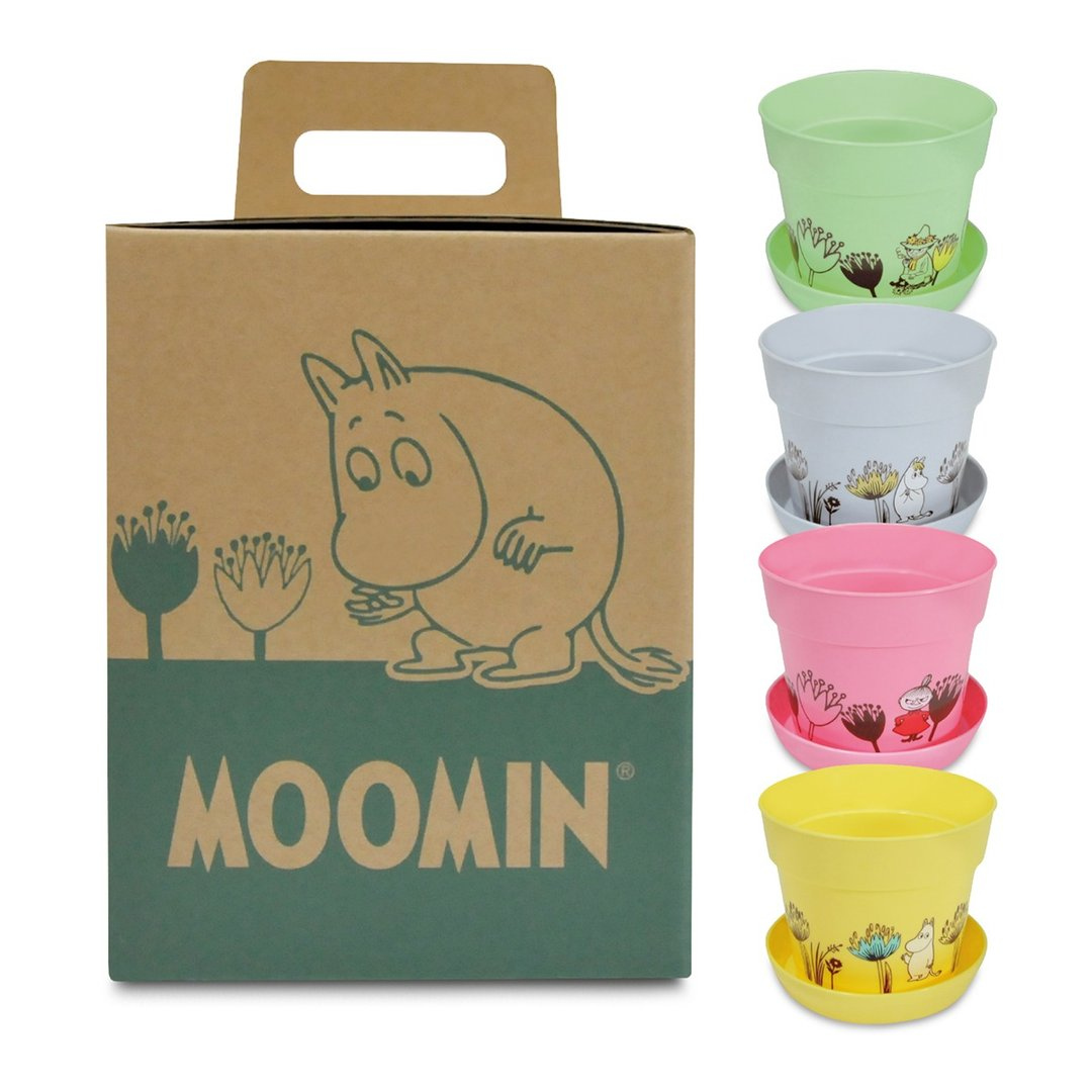 RedA Moomin Flower Pot Set of 4 - Assorted Colours