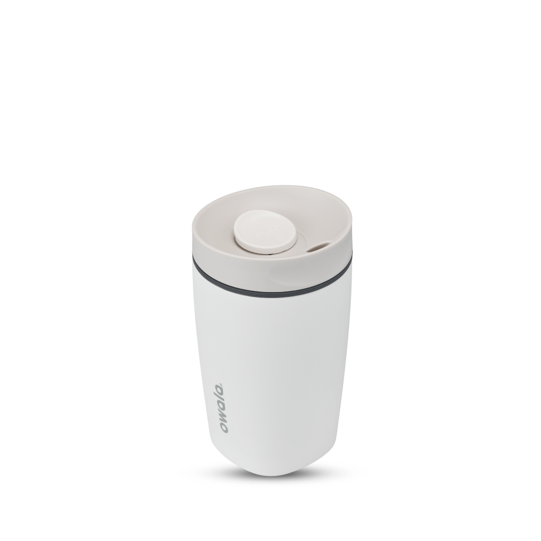 Owala - SmoothSip Slider 保溫咖啡杯 12oz／355mL 霜白灰 Shy Marshmallow #C07054